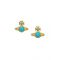 Vivienne Westwood Gold Turquoise Crystal London Orb Earrings - Gold
