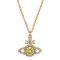 Vivienne Westwood Gold Yellow Crystal Valentina Orb Necklace - 44cm