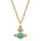 Vivienne Westwood Gold Turqouise Crystal London Orb Necklace - Gold