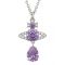 Vivienne Westwood Silver Lavender Ismene Drop Necklace - 44cm