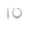 Over & Over Silver Stainless Steel Oval Huggie Hoop Earrings - Silver