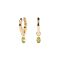 PDPAOLA Gold Green Lily Drop Hoop Earrings - Gold