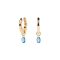 PDPAOLA Gold Blue Lily Drop Hoop Earrings - Gold