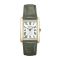 Accurist Women's Rectangle Green Leather Watch - Gold