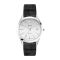 Accurist Unisex Everyday Silver Dial Black Leather Strap Watch - Silver