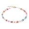Coeur De Lion Gold Aqua Apricot Cubes Necklace