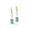 Coeur De Lion Gold Soft Green Cubes Earrings - Gold