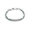 Coeur De Lion Men's Silver Green Cubes Bracelet - Silver