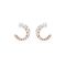 Swarovski Matrix Rose-Gold White Crystal Pearl Hoop Earrings