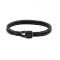 Boss Seal Black Leather Bracelet