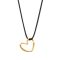 Over & Over Gold Black Cord Heart Pendant Necklace - Gold