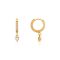 Over & Over Gold Stainless Steel Crystal Heart Huggie Earrings - Gold