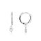 Over & Over Silver Stainless Steel Crystal Heart Huggie Earrings - Silver