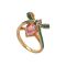 Amelia Scott Gold Amelia Bow Green Pink Ring - 57