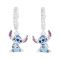Disney Silver Enamel Crystal Stitch Huggie Earrings - Silver