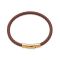 Over & Over Gold and Brown Leather Strap Bracelet - Gold