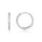 Over & Over Silver Stainless Steel Simple Crystal Hoop Earrings - Silver