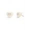 Coach Gold Boxed White Enamel Heart Stud Earrings - Gold