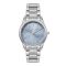 Olivia Burton Silver Glowful Blue Dial Watch