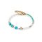 Coeur De Lion Gold Princess Fusion Pearls Turquoise Cubes Bracelet - Silver