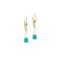 Coeur De Lion Gold Turquoise Cubes Pearl Earrings - Silver