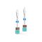 Coeur De Lion Silver Iconic Blue Cubes Earrings - Silver