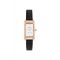 Coach Rose Gold Cadie Rectangle Black Leather Watch - Rose Gold