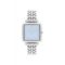 Coach Silver Cass Blue Square Dial Watch - Silver