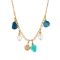 Over & Over Gold 14k Stainless Steel Amazonite Necklace