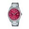 Casio MTP Stainless Steel Red Dial Watch MTP-1302PD-4AVE