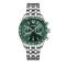 CLUSE Silver Aravis Dual Timer Green Watch - Silver
