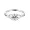 Argento Silver CZ Solitaire Crossver Band Ring - 52
