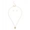 Coach Gold Heart Crystal Boxed Stud and Necklace Set - Gold