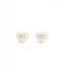 Coach Gold White Heart Studs - Gold