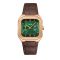 CLUSE Rose Gold Quadrus Multifunction Green Leather Watch - Gold