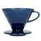 Hario V60 dripper in indigo blue ceramic for 1-4 cups