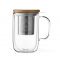 ‘Minima' Balance 500 ml double-wall glass Tea mug with infuser - Viva Scandinavia