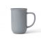 ‘Minima' charcoal blue porcelain mug with tea infuser - 500ml - Viva Scandinavia - BPA free
