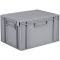 Schoeller allibert - 20 l harmaa vankka eurosäiliö saranoitu kansi 400x300x246 mm